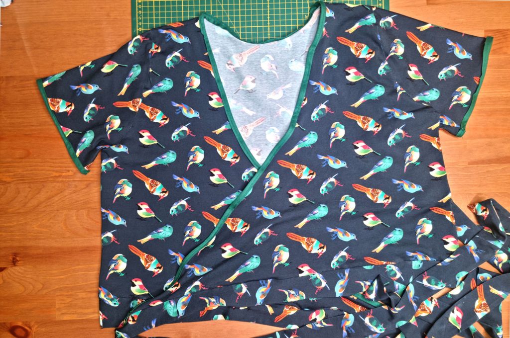 Jersey Schrägband Wickelshirt