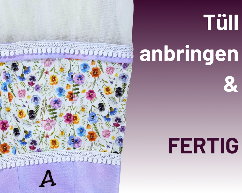 Schritt 3-Tüll anbringen-Schultüte nähen