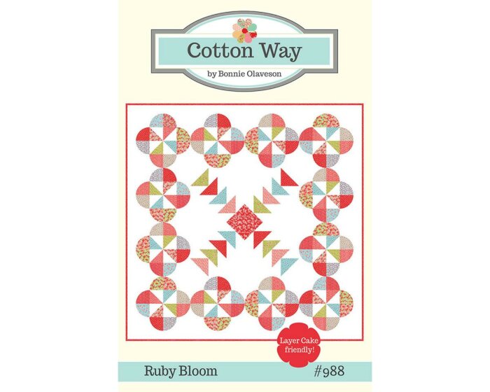 Patchwork-Anleitung RUBY BLOOM, Quilt, Moda Fabrics