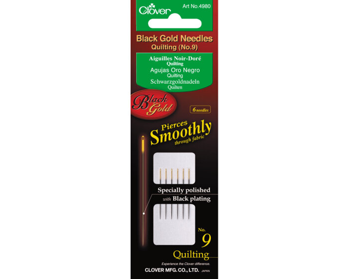 Schwarzgoldnadeln QUILTEN, 4 Größen, Clover