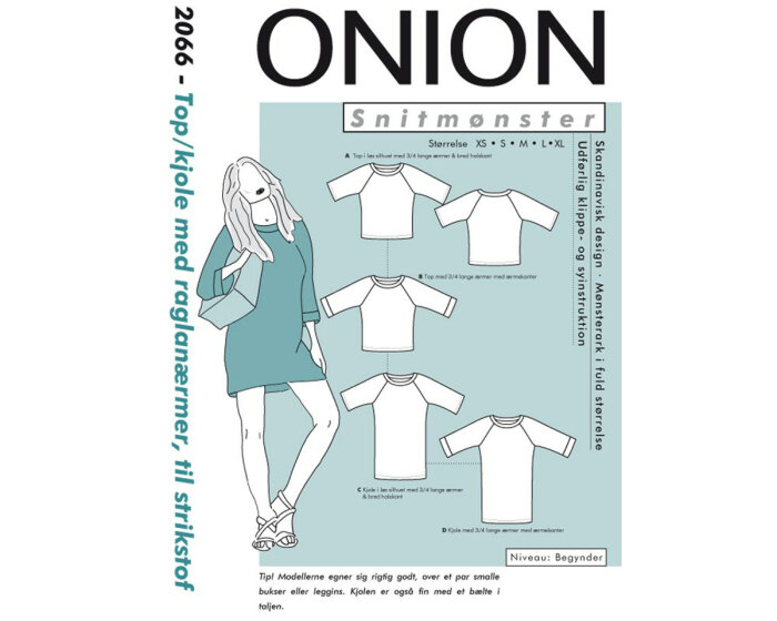 Shirt oder Tunika mit Raglanärmeln, Schnittmuster ONION 2066