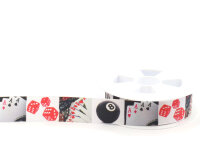 Taftband mit Digitaldruck FORTUNE, Glücksspiel, 25 mm