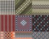 Jacquard-Dekostoff MALIN, Muster-Karos, helles aprikot-weinrot-lila