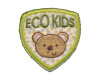 Applikation ECO KIDS, Teddy-Kopf mit Schriftzug, hellgrün