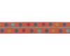 Webband MULTI DOTS, Punkte, 12 mm breit, orange-türkis