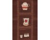 60-cm-Rapport Baumwollstoff, Dekostoff COFFEE TIME, Kaffeespezialitäten, braun-cremé