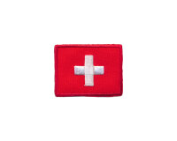Applikation SWITZERLAND FLAG, Schweiz Fahne, rot-weiß