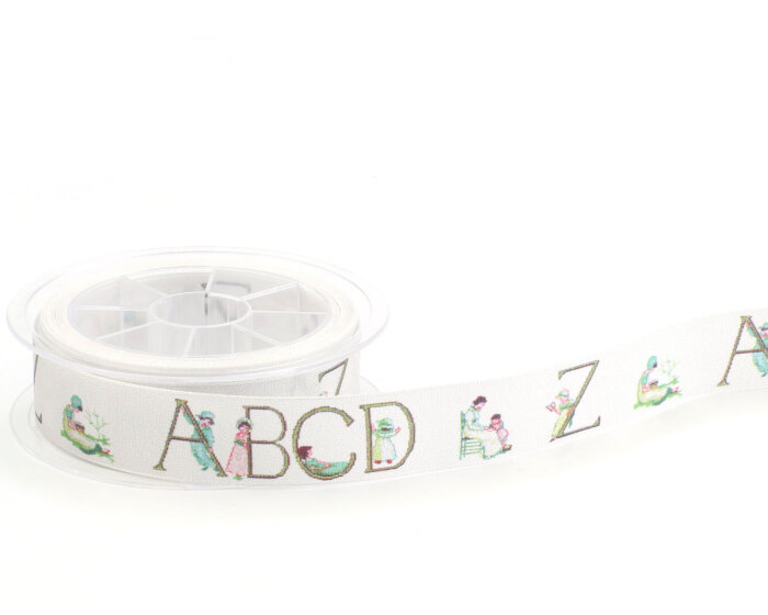 Taftband mit Digitaldruck ABCD, Buchstaben, 25 mm