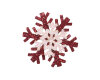 Applikation SHINY SNOWFLAKE, Schneeflocke mit Glitter, rot-weiß