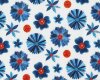 Patchworkstoff Organic Cotton MOODY BLUES, Blüten, gebrochenes weiß-gedecktes dunkelblau