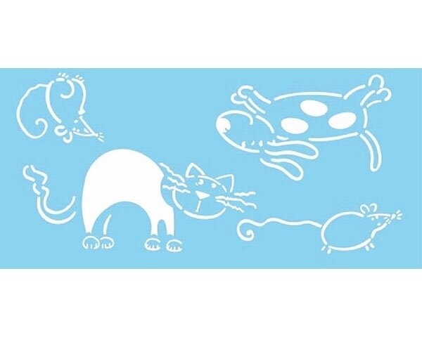Schablone Cat & Dog, Hunde und Katzen, 15 x 30 cm