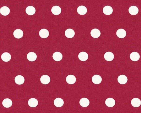 Beschichteter Baumwollstoff, Laminat YEAH, große Punkte, rot