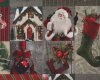 69-cm-Rapport Griffiger Baumwollstoff, Dekostoff NIKOLAUS, dunkelrot-moosgrün