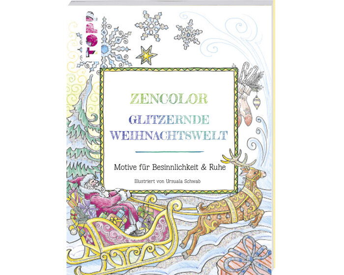 Zeichenbuch: Zencolor - Glitzernde Weihnachtswelt, TOPP