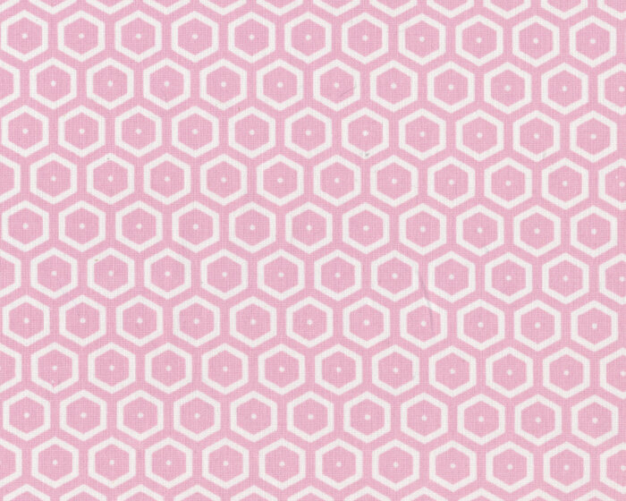 Baumwoll-Dekostoff BEES, Hexagons, rosa