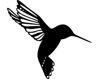Silhouette-Schablone LITTLE BIRDIE, Kolibri, 15 x 15 cm
