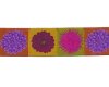 15-cm-Rapport Webband DAHLIEN, Blumen-Vierecke, 50 mm breit, lila-pink