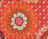 Baumwoll-Dekostoff COLIMA SERGE, riesige Strahlen-Kreis-Blüten, lila-rot