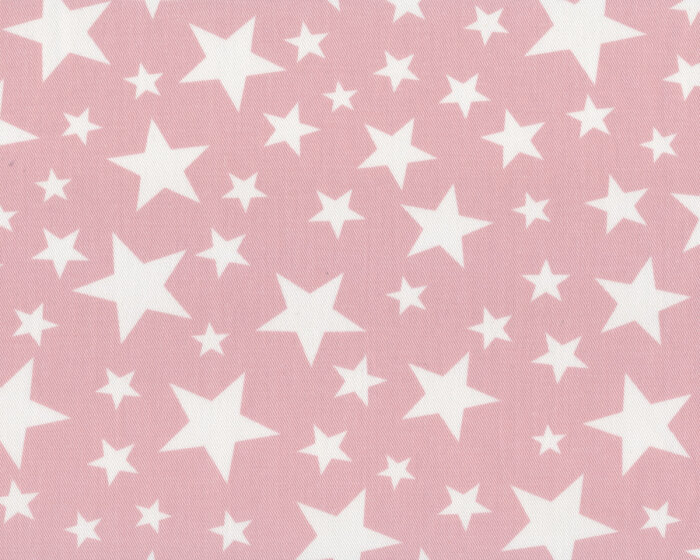 Baumwollstoff in Köperbindung, Jeansstoff JEANY STARS, Sterne, rosa