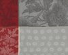 Jacquard-Dekostoff VENCE TIS TEINT, Musterstreifen mit Blumen, rot-grau