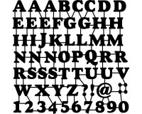 Silhouette-Schablone ABC & NUMBERS, Alphabet und Zahlen, 30 x 30 cm