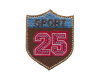 Applikation SPORT 25, Label Sportnummer, braun-hellblau-rot