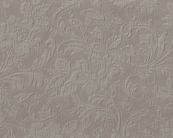 Jacquard-Dekostoff, Polsterstoff GENOVA J. PIQUE, Rosen-Ornament-Blüten, beigegrau