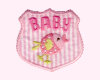 Applikation Emblem "Baby" mit Vogel, rosa