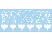 Schablone Baby Elephants, Kleine Elefanten mit Herzen, 15...