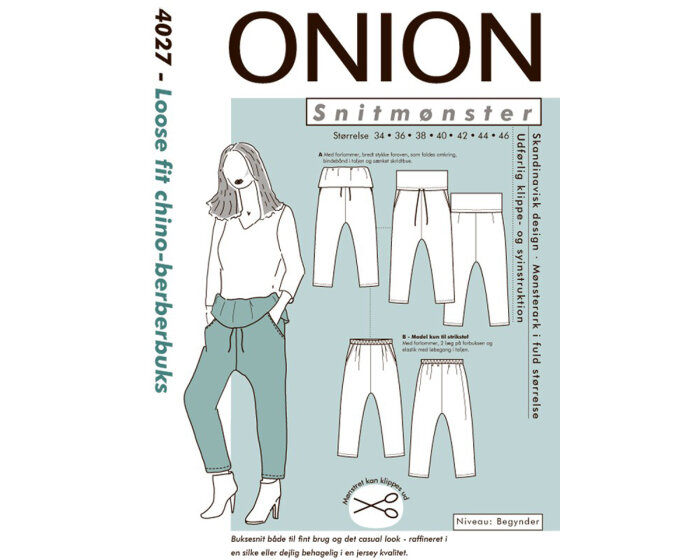 Chino-Berber-Hose mit Umschlag, Schnittmuster ONION 4027