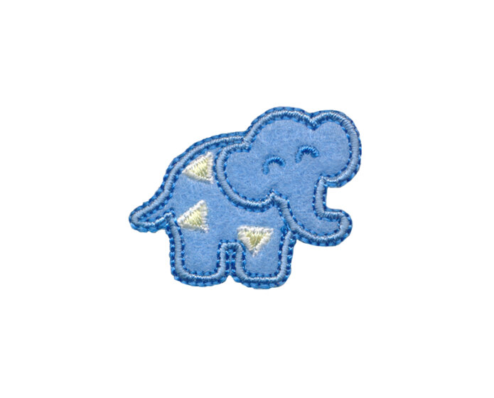 Applikation MINI, Baby-Elefant mit Dreiecksmuster, hellblau