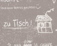 Laminierter Stoff / Wachstuch ZU TISCH,...