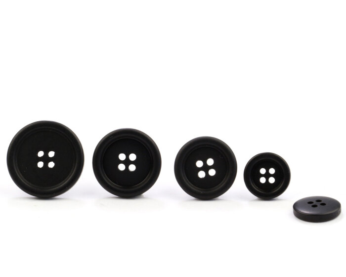 Kunststoffknopf PATBLACK, einfarbig, schwarz, Union Knopf