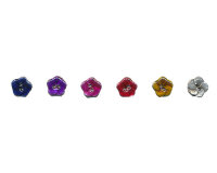 Metall-Acryl-Knopf in Blütenform, 6 Farben