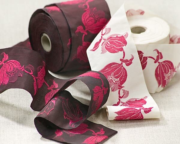 Jacquardband TULPEN, 6 cm breit, Kafka