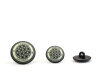 Runder Kunststoffknopf NAUTIK, kleine Kreisquadrate, schwarz, Union Knopf