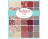 Patchworkstoff PONDICHERRY, Blüten-Rauten, stumpfes rot-taubenblau, Moda Fabrics