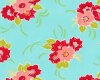 Patchworkstoff MISS KATE, Blumen-Bouquets, helles türkis-rot, Moda Fabrics