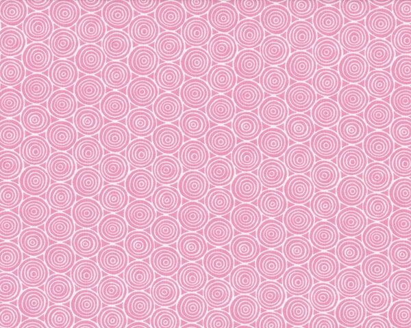 Patchworkstoff "Garden Spiral" mit Muster aus Kreisringen, rosa-weiß