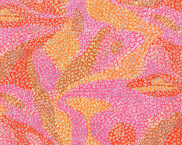 Feiner Patchworkstoff MIGRATION, Kreuzblüten-Mosaik, pink-maisgelb
