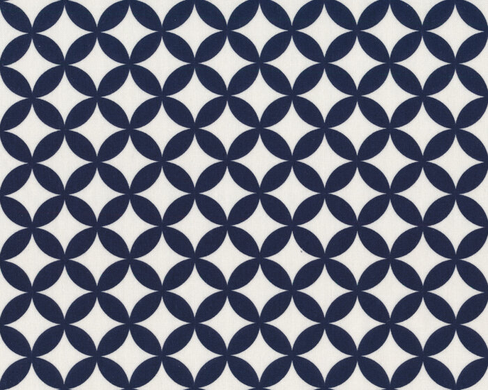 Patchworkstoff BONNIE & CAMILLE BASICS, Kreuz-Ovale, dunkelblau-wollweiß, Moda Fabrics