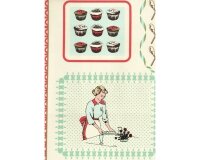 B-Ware 60-cm-Rapport DOMESTIC DIVA mit Hausfrauen, cremé-pastellrot