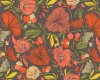 Patchworkstoff "Bryant Park" mit Mohnblumen und Astern, lachsrot