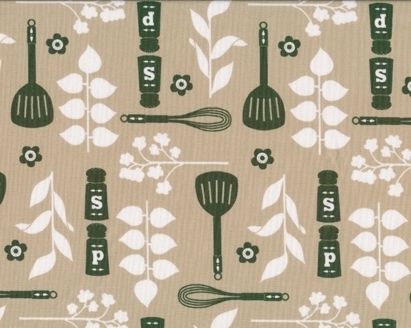 Deko-Westfalenstoff LIVING KOCHKUNST, Küchenutensilien, beige