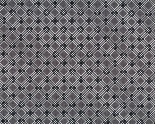 Patchworkstoff "Penelope" mit Diagonal-Karo, steingrau