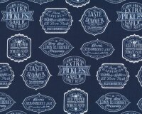 Patchworkstoff DOWN ON THE FARM, Vintage-Etiketten,...