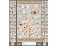 70-cm-Abschnitt Patchworkstoff HOLIDAY SPARKLE, Panel Adventskalender, grau