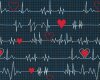 Patchworkstoff CALLING ALL NURSES, Herzfrequenz, schwarz-rot