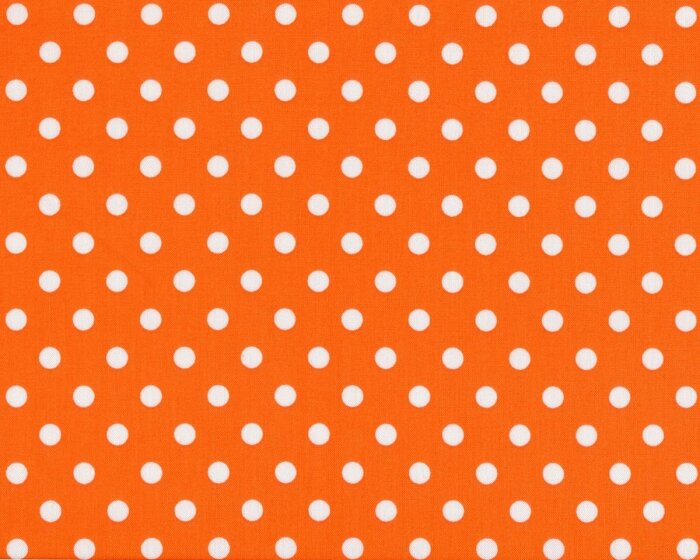 Baumwolle DOTTO, größere regelmäßige Punkte, orange