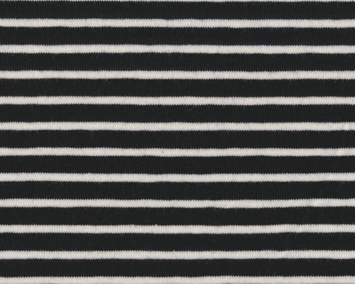 Baumwoll-Jersey CAMPAN, Streifen, schwarz-weiß